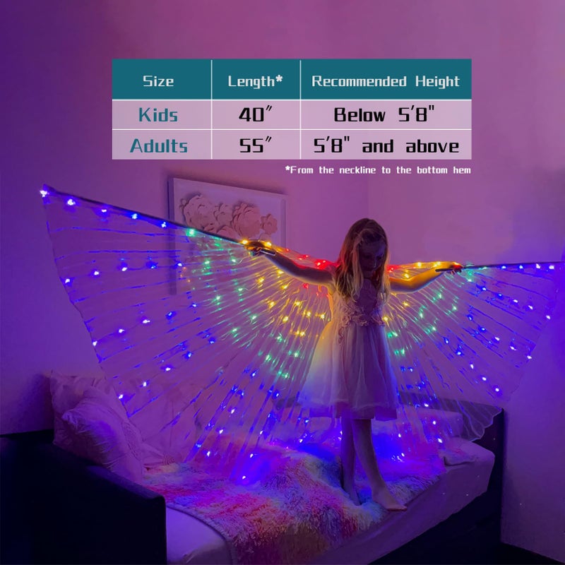 ZFBIRD LED Butterfly Wings Light Up Fairy Wings Luminous Butterfly Costumes for Halloween, Christmas and Belly Dance - Image 2
